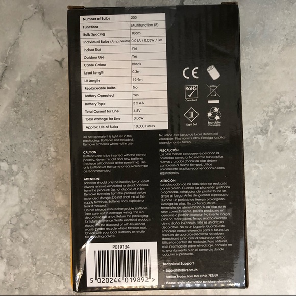 3 Packs Christmas String Lights, 3x200 Bulbs White - Picture 5 of 8